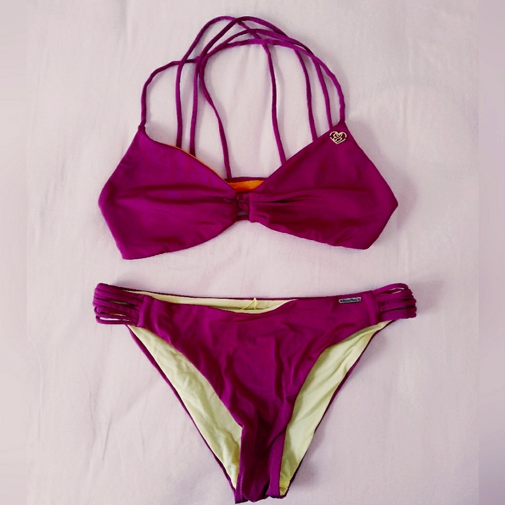 Fuchsia purple bikini set